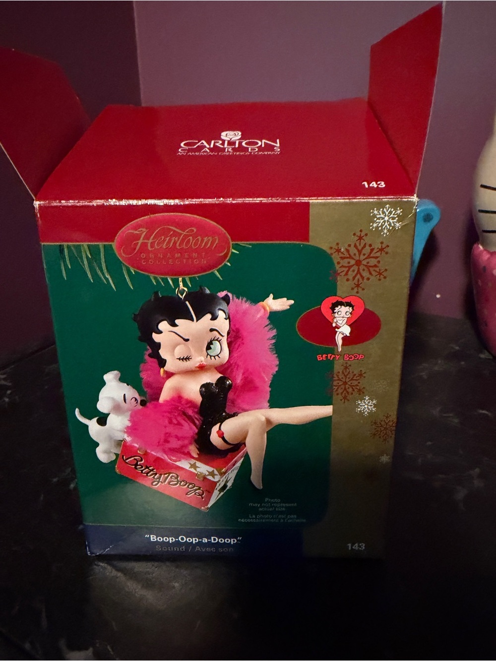 Betty Boop Pink Feather Holiday Ornament - Heirloom Collection
